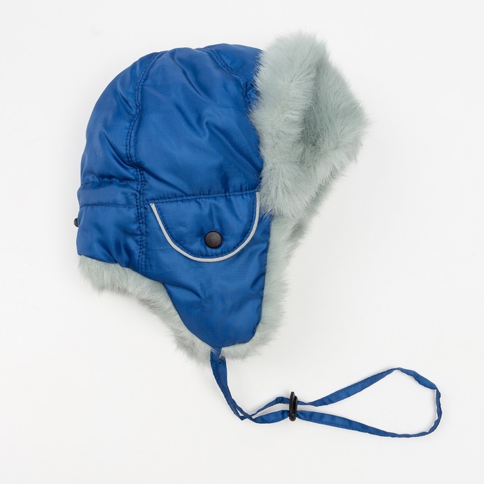 Шапка для мальчика, размер 52 см, цвет васильковый