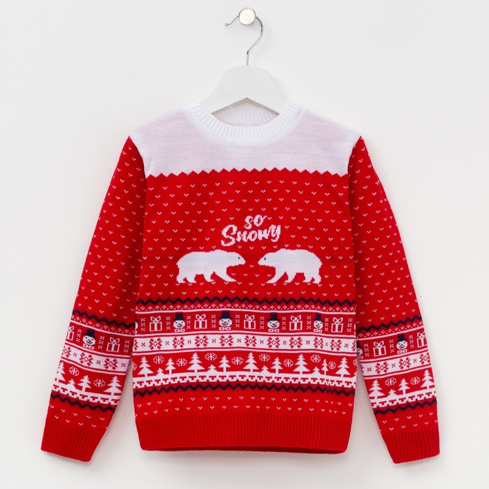 Джемпер вязаный KAFTAN "Snowy" 3-4 г., (98-104 см) р-р 30, 20 % шерсть, 80 % ПАН