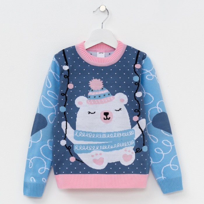 Джемпер вязаный KAFTAN "Мишка" 5-6 л., (110-116 см) р-р 32, 20 % шерсть, 80 % ПАН