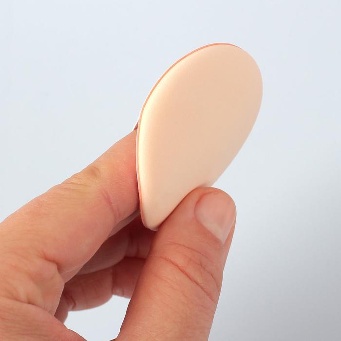 Набор спонжей для нанесения косметики, с держателем , 2шт, круглый: d=5,5см, квадратный: 5см*5см, цвет розовый