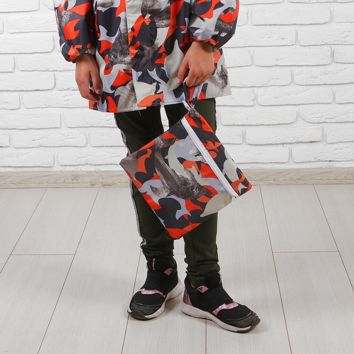 Дождевик детский "Хаки", оранжевый, размер L