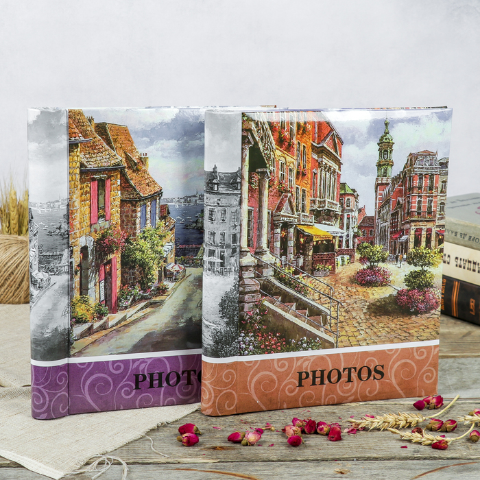 Фотоальбом магнитный 20 листов "Старый город" 23x28см МИКС