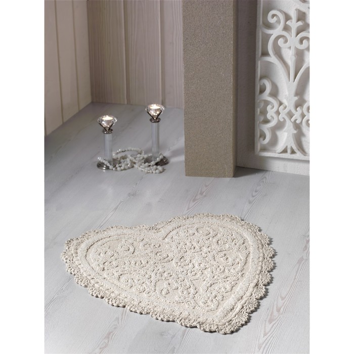 Коврик для ванной кружевной Sisley, размер 60х65 см, бежевый