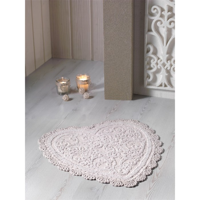 Коврик для ванной кружевной Sisley, размер 60х65 см, кофейный