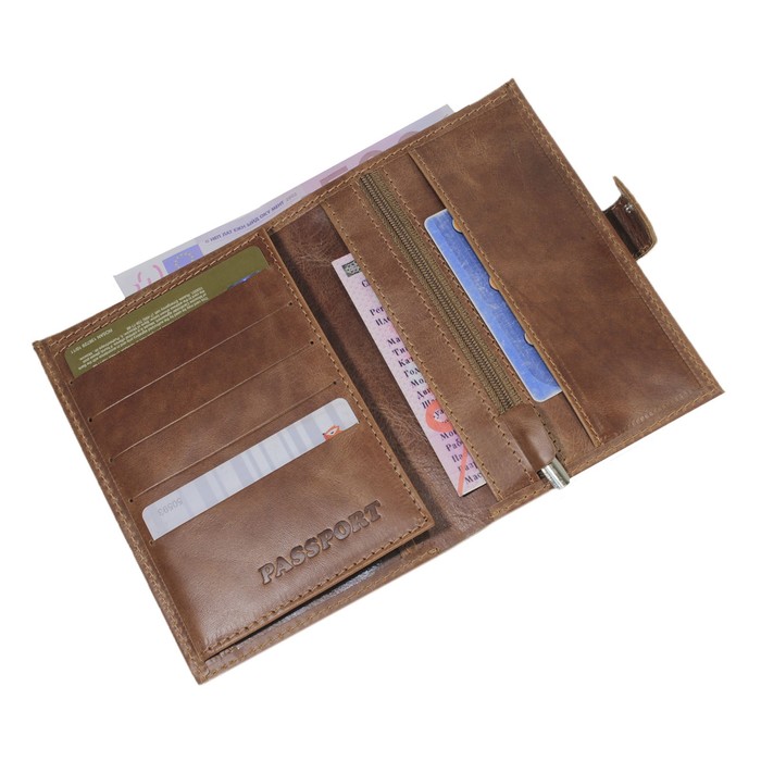 Бумажник мужской, размер 11х15,5 см, натуральная кожа, цвет коричневый
