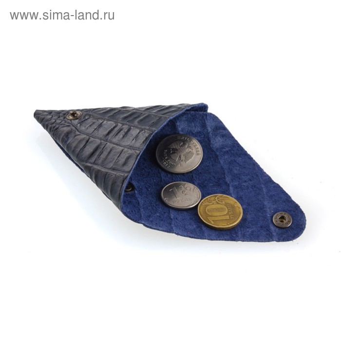 

Футляр для монет, размер 8,5х8,5 см, н/к, синий кайман