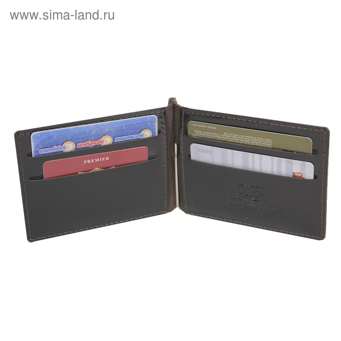 

Портмоне с зажимом , размер 8,5х12,5 см, натуральная кожа, цвет коричневый