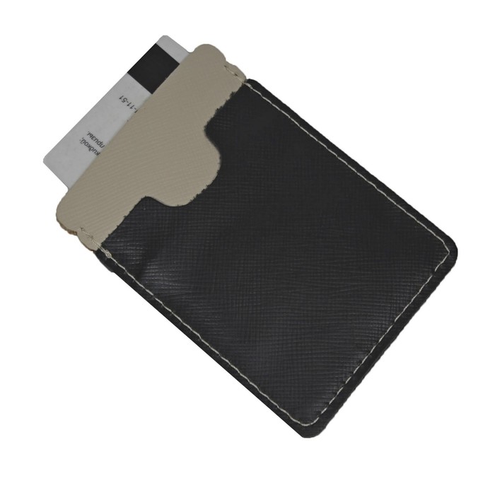 Визитница, натуральная кожа, цвет чёрный сафьян