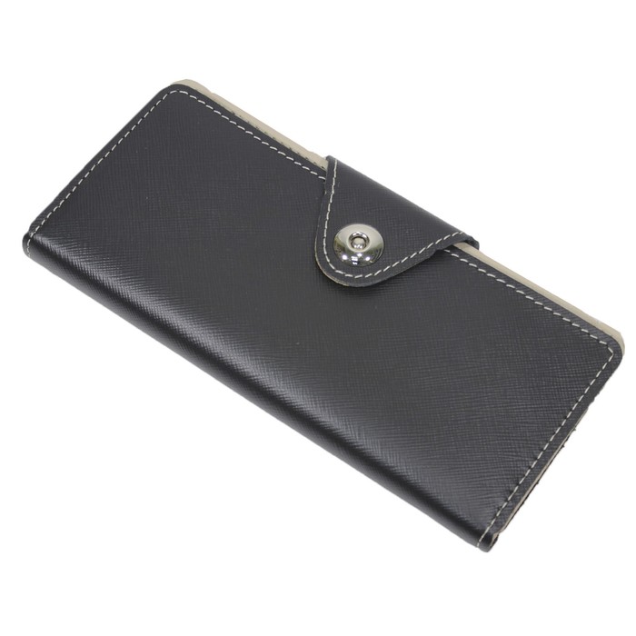 Портмоне женское, размер 9,5х19 см, н/к, чёрный сафьян/бежевый сафьян