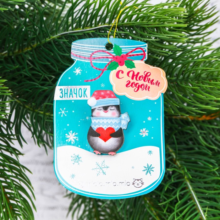 Новогодний значок "Пингвинчик"