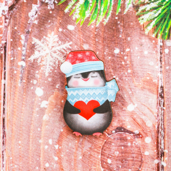 Новогодний значок "Пингвинчик"