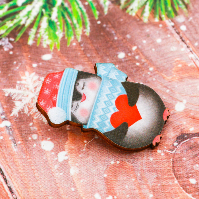 Новогодний значок "Пингвинчик"