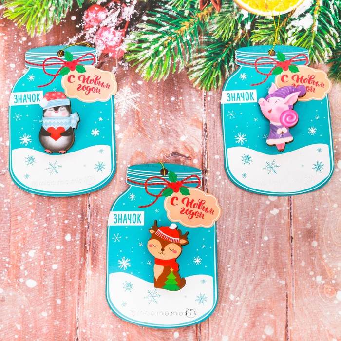 Новогодний значок "Пингвинчик"
