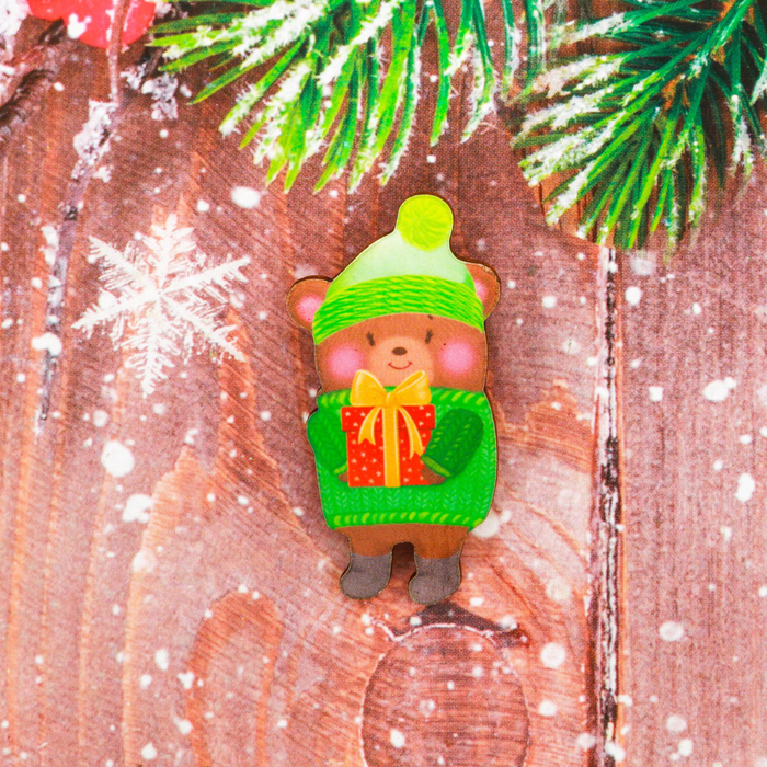 Новогодний значок "Медвежонок"