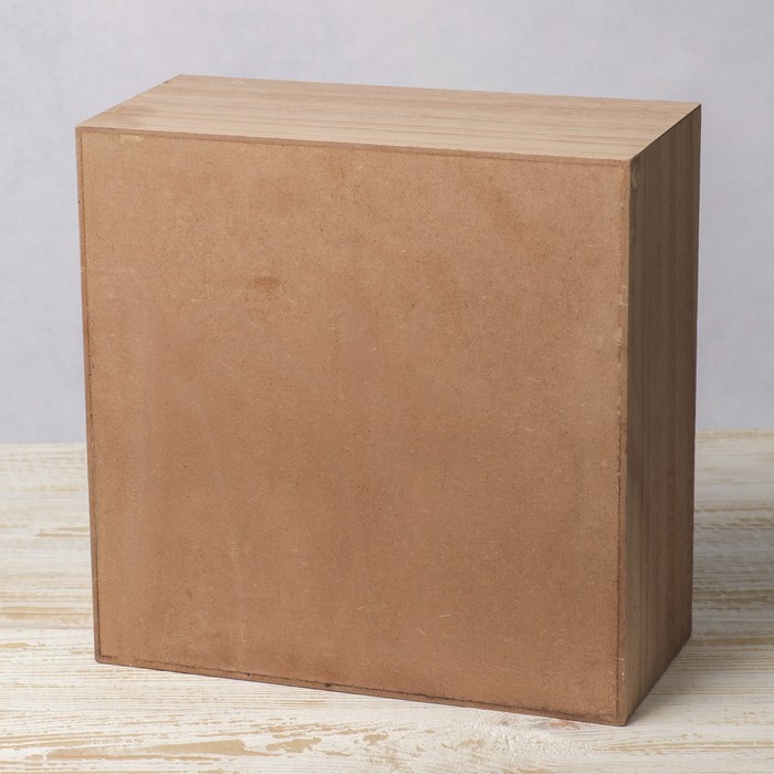 Шкатулка дерево 4 ящика "Цветы. Сердце. Листья" 22,5х22,5х10,5 см