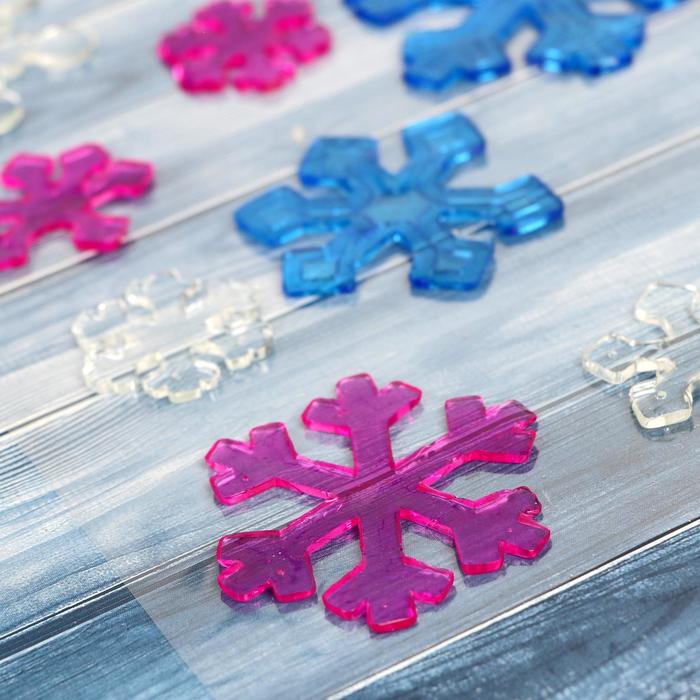 Наклейка на стекло "Снежинки угловатые" 24*24 см, набор 15 шт