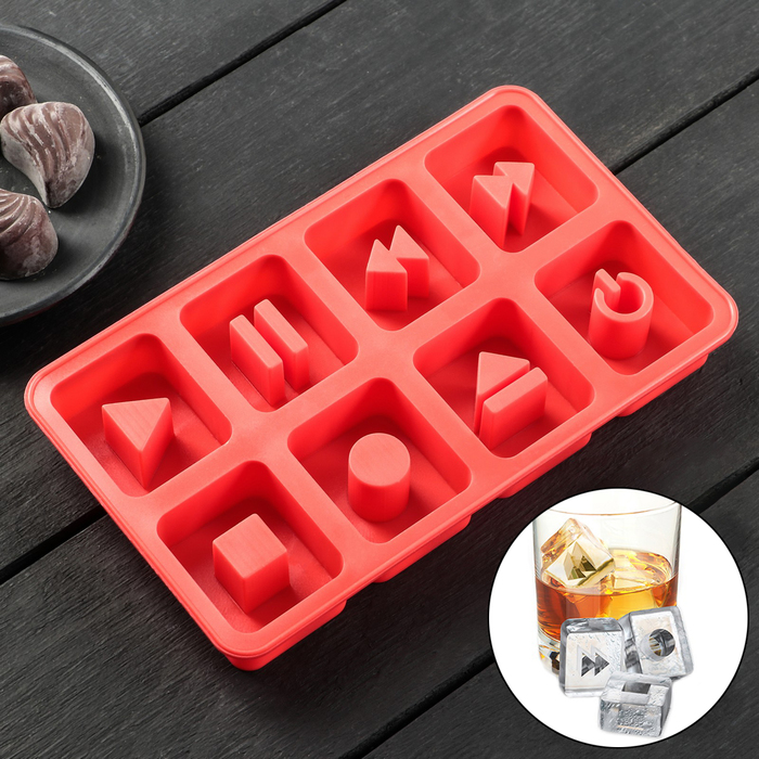 Форма для льда и шоколада "Плей", 8 ячеек