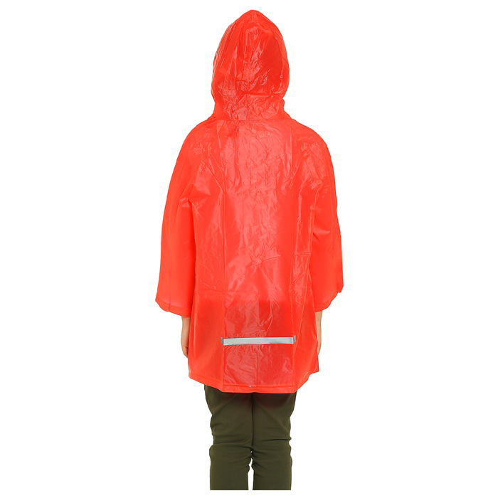 Дождевик ПВХ, со светоотражающими элементами, размер M, красный