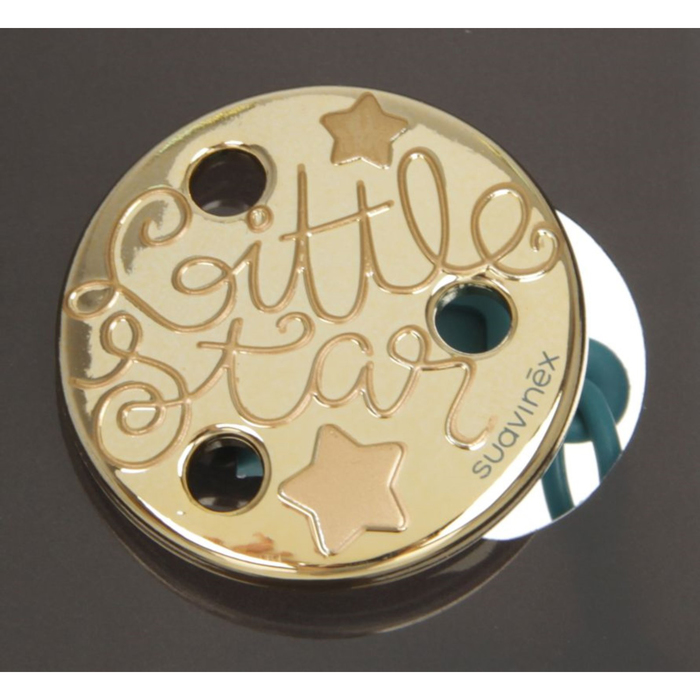 Держатель для пустышки Suavinex Haute Couture с зажимом, зелён., "Звезда"