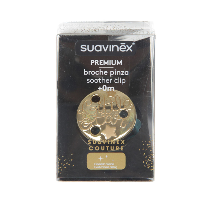 Держатель для пустышки Suavinex Haute Couture с зажимом, синий, "Звезда"