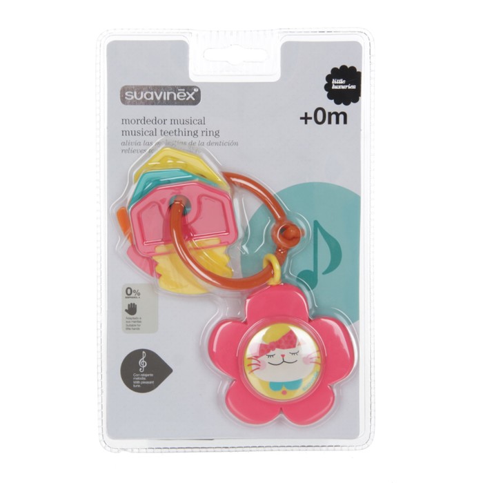 Прорезыватель Suavinex музыкальный от 0 мес., розовый