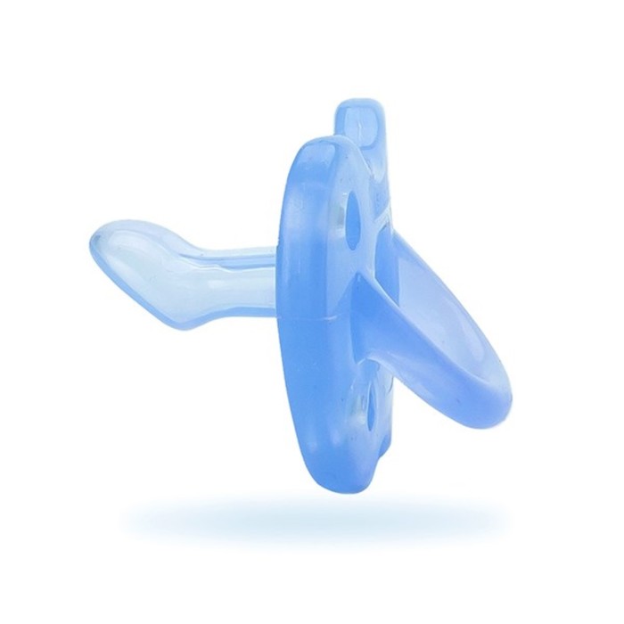 Пустышка Suavinex от 0-6 мес., анатомич.силикон, Basic, голубая