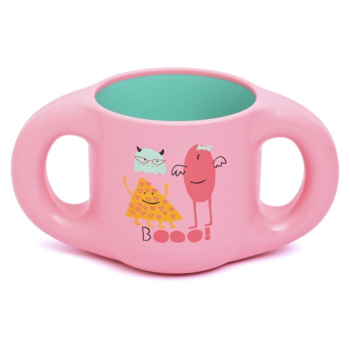 Чашка Suavinex 200мл BOOO от 6 мес., розовая