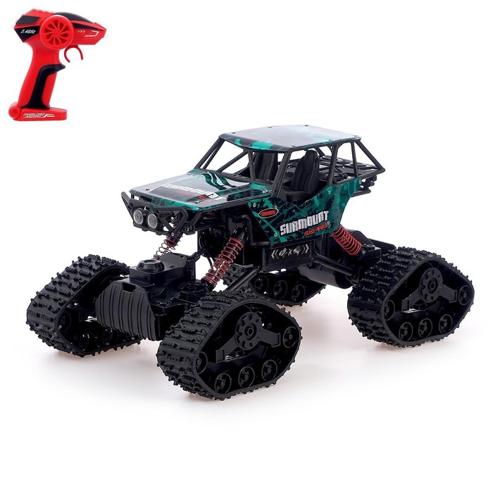 Джип радиоуправляемый "Гусеничный вездеход", полный привод 4WD, работает от аккумулятора