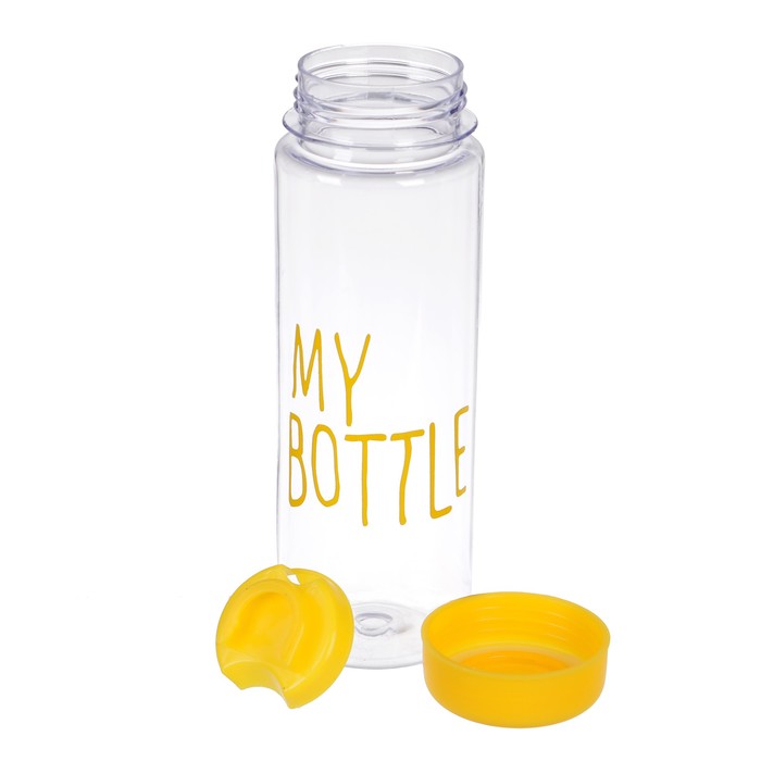 Бутылка для воды 500 мл My bottle, в мешке, пластик AS, крышка винтовая, желтая, 6х6х19 см