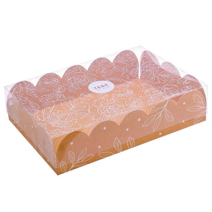 Коробка для кондитерских изделий с PVC крышкой «Замечательный день», 20 х 30 х 8 см