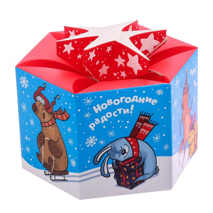 Коробка складная «Новогодние радости», 18,5 х 16 х 16 см.