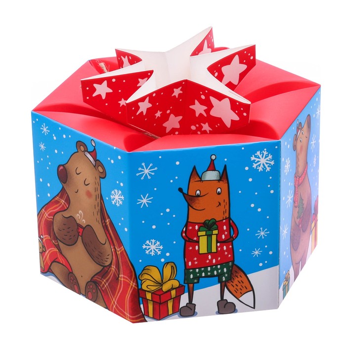 Коробка складная «Новогодние радости», 18,5 х 16 х 16 см.