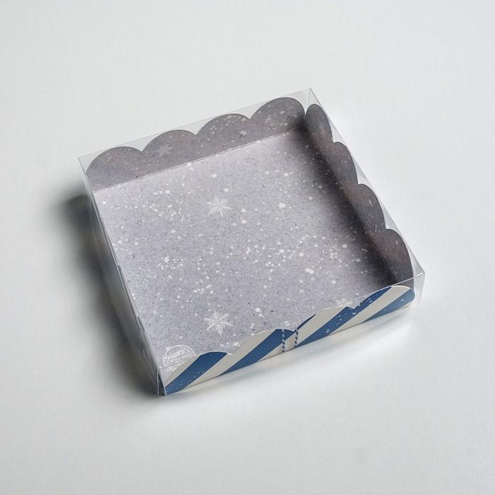 Коробка для кондитерских изделий с PVC крышкой «Приятных моментов», 13 х 13 х 3 см