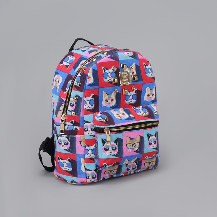 Рюкзак детский "Кошки", отдел на молнии, наружный карман, МИКС