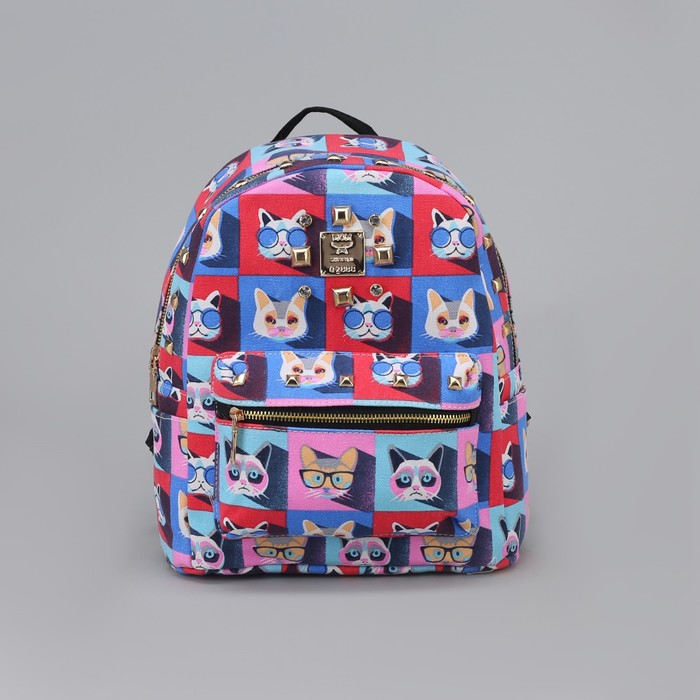 Рюкзак детский "Кошки", отдел на молнии, наружный карман, МИКС