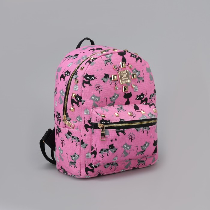 Рюкзак детский "Котик", отдел на молнии, наружный карман, цвет розовый