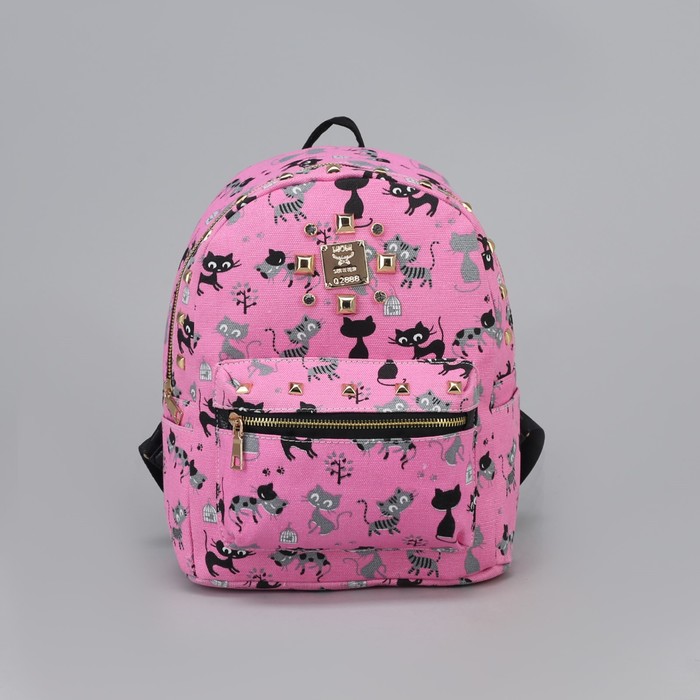 Рюкзак детский "Котик", отдел на молнии, наружный карман, цвет розовый