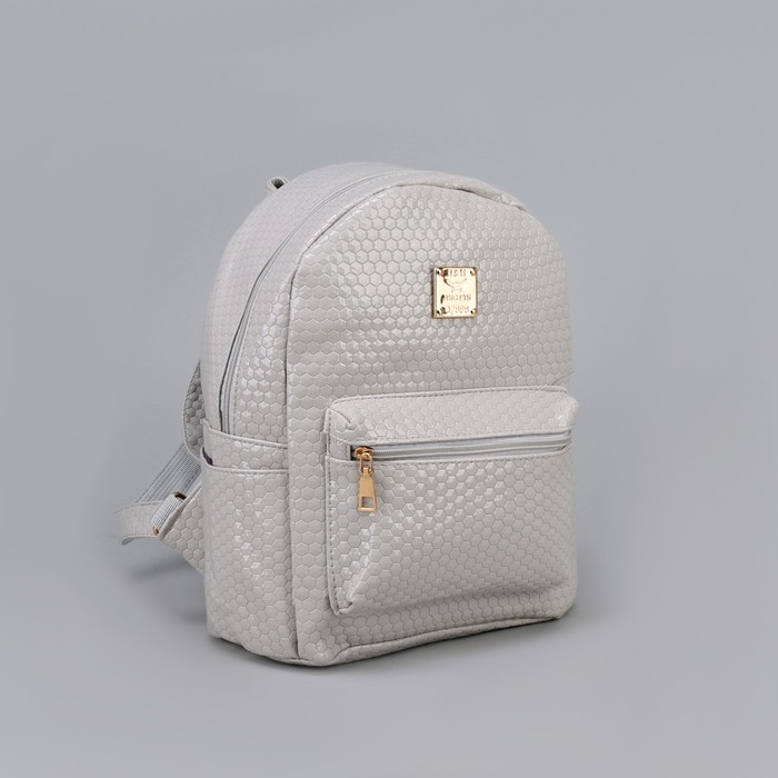 Рюкзак молодёжный, отдел на молнии, 3 наружных кармана, цвет серый