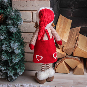 Кукла интерьерная "Девочка в красной юбочке с сердечками" 56 см от Сима-ленд