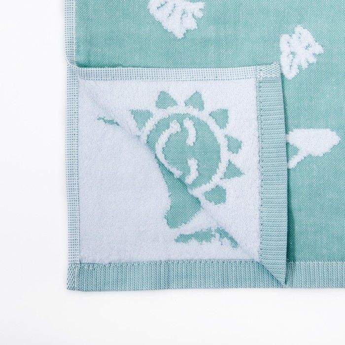 Полотенце двухстороннее "Этель" Слоник зелёный 25*50 см, 380 г/м2, 100% хлопок