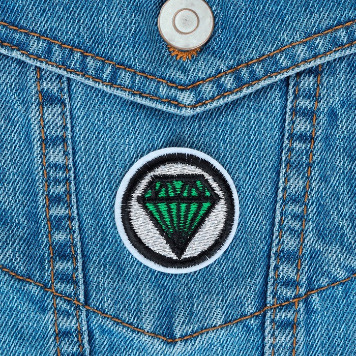 Термоаппликация "Кристалл", d=4см, цвет зелёный