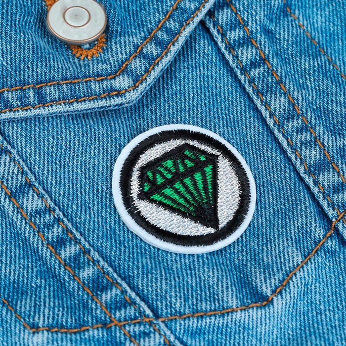 Термоаппликация "Кристалл", d=4см, цвет зелёный