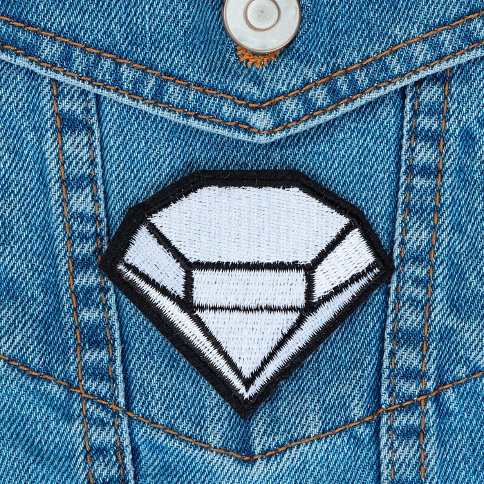 Термоаппликация "Кристалл", 5,5*6,5см, цвет белый