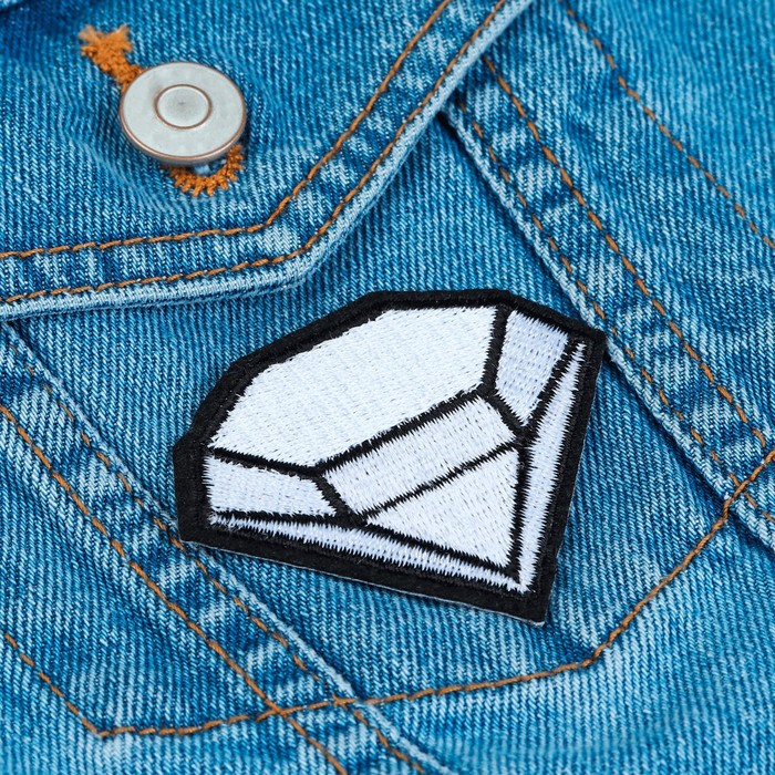 Термоаппликация "Кристалл", 5,5*6,5см, цвет белый