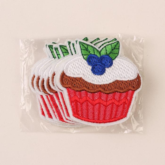 Термоаппликация "Пироженка", 5,5*5,5см, цвет розовый