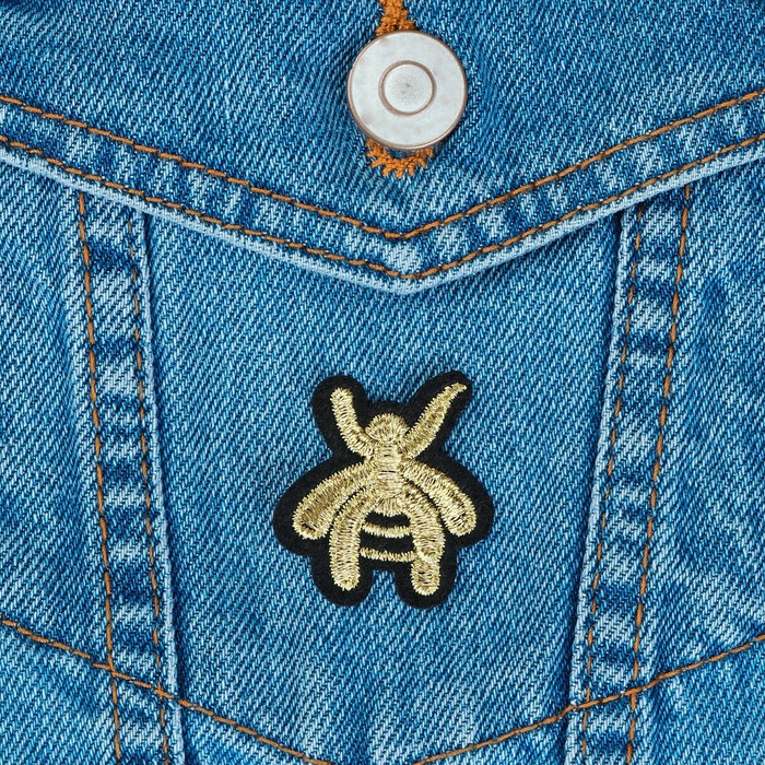 Термоаппликация "Муха", 3,5*3см, цвет золотой