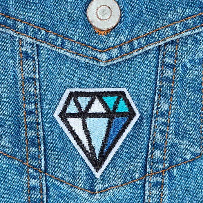 Термоаппликация "Кристалл", 5*4,5см, цвет синий