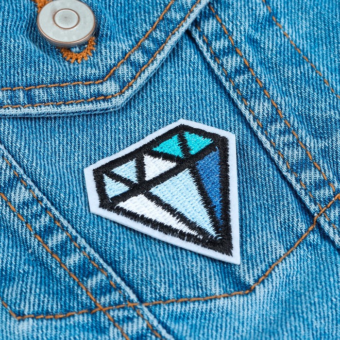 Термоаппликация "Кристалл", 5*4,5см, цвет синий