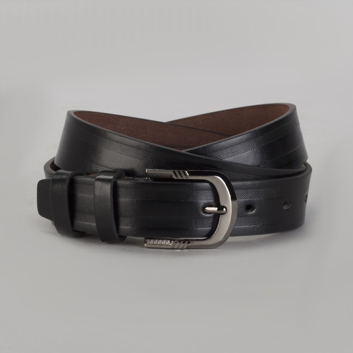 Ремень мужской Великан, пряжка металл, ширина - 3,5 см, цвет чёрный