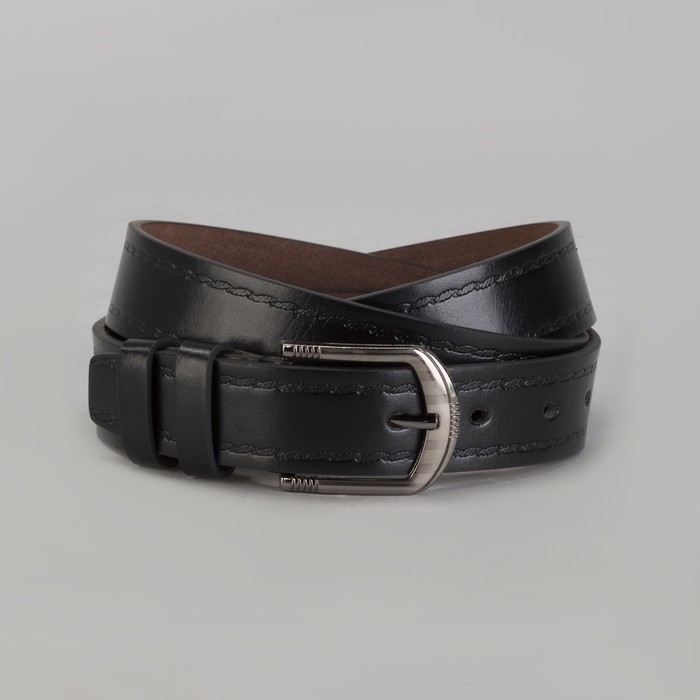 Ремень мужской Великан, пряжка металл, ширина - 3,5 см, цвет чёрный